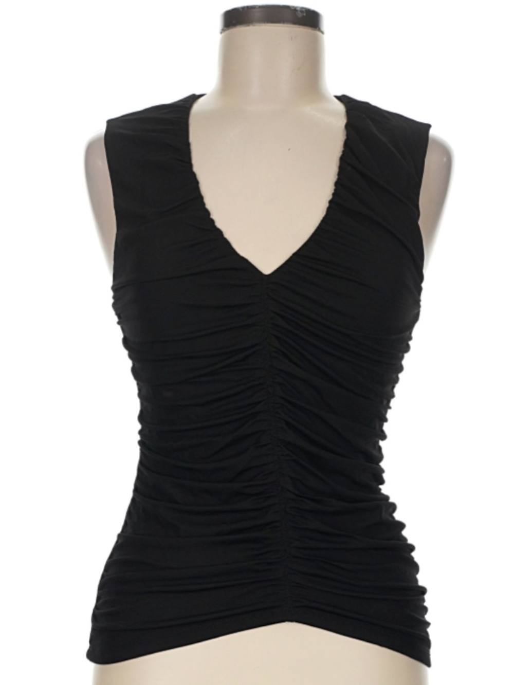 A New Day Black Ruched Sleeveless Shirt - NWT - Size XS